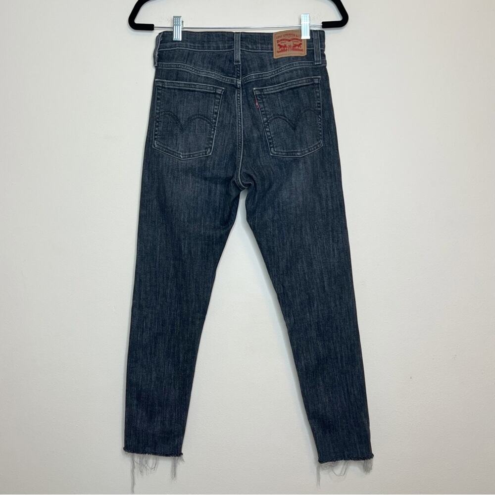 Levi's Wedgie Raw Hem Skinny Jeans Charcoal/Faded Black Size 27 - Picture 6 of 16